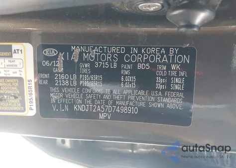 2013 Kia Soul из США, поврежденный, VIN KNDJT2A57D7498910